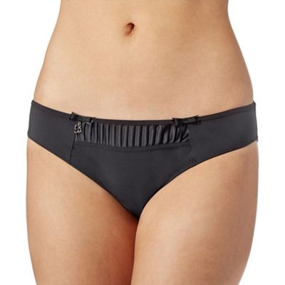 Grey pleated satin panel hipster briefs